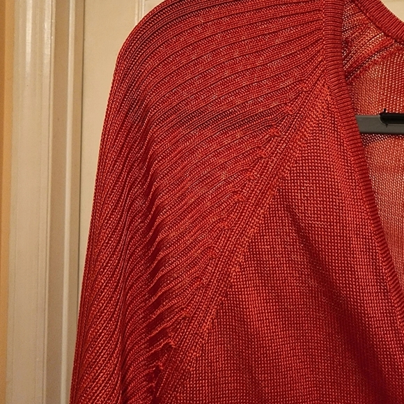 Adrienne Vittadini NWT Lightweight Red Cardigan Sweater Size XL - Picture 4 of 7